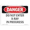 Signmission Safety Sign, OSHA Danger, 7" Height, 10" Width, Do Not Enter X-Ray In Progress, Landscape OS-DS-D-710-L-2143 - alternate 1
